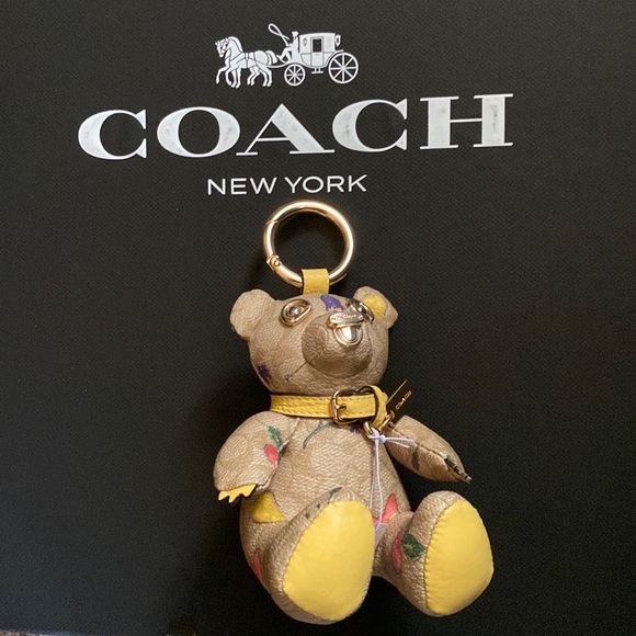 Coach, Accessories, Coach Bear Bag Charm With Dreamy Veggie Print